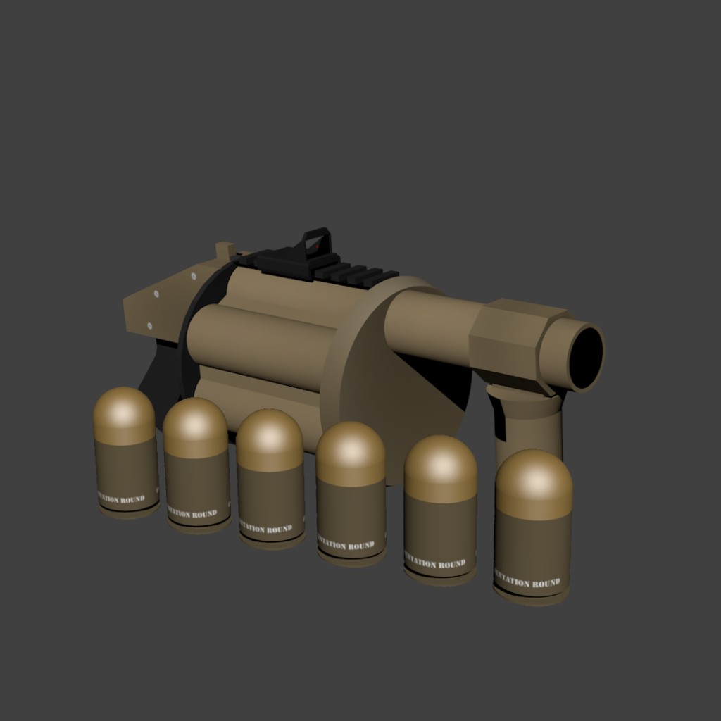 Low Poly MGL-32 Grenade Launcher preview image 1